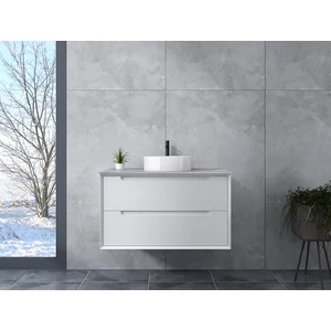 Genova White Szafka łazienkowa z umywalką 60 cm