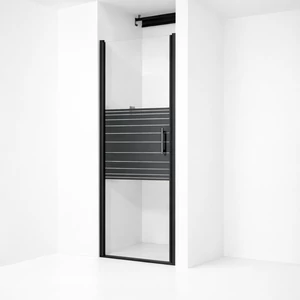 Madeira Black Pattern 80 drzwi prysznicowe otwierane, 190cm, 6mm