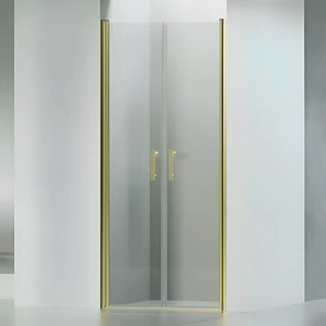 Westy Gold 80 dwuskrzydłowe drzwi prysznicowe otwierane, 195cm, 6mm