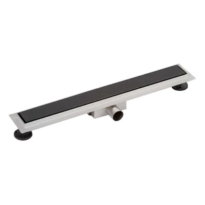 Granada odpływ prysznicowy z czarnym szkłem, 60 cm