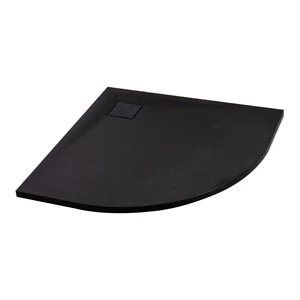 Cagliari Black 80x80x2,6 cm Półokrągły brodzik SMC z syfonem