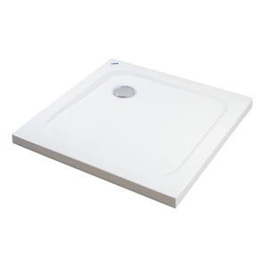 Coria 80x80x5 cm Kwadratowy brodzik akrylowy z syfonem