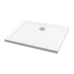 Coria 80x120x5 cm Kwadratowy brodzik akrylowy z syfonem