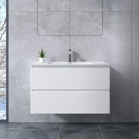 Catania White Szafka łazienkowa z umywalką 60cm