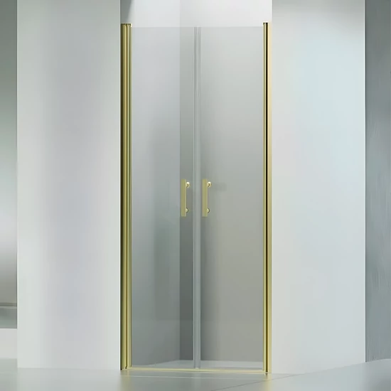 Westy Gold 80 dwuskrzydłowe drzwi prysznicowe otwierane, 195cm, 6mm