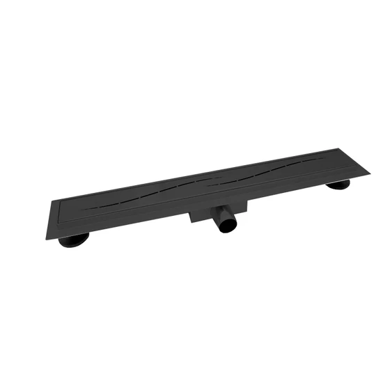 Burela matowa czerń odpływ prysznicowy, 50 cm