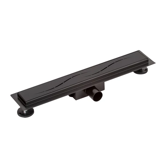 Burela matowa czerń odpływ prysznicowy, 50 cm