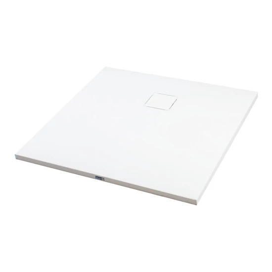 Cagliari White 80x80x2,6 cm Kwadratowy brodzik SMC z syfonem