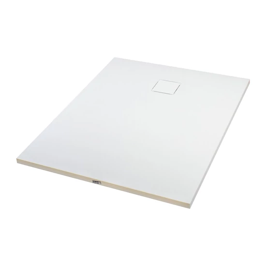 Cagliari White 80x100x2,6 cm Kwadratowy brodzik SMC z syfonem