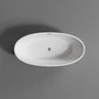 Obraz 3/4 -OVAL wanna wolnostojąca, biała, 155x80x58 cm