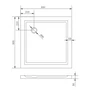 Obraz 10/10 -Coria 80x80x5 cm Kwadratowy brodzik akrylowy z syfonem