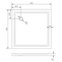 Obraz 10/10 -Coria 90x90x5 cm Kwadratowy brodzik akrylowy z syfonem