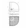 Obraz 10/11 -Cagliari Black 90x90x2,6 cm Półokrągły brodzik SMC z syfonem