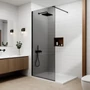 Obraz 1/5 -Walk-in Black ścianka prysznicowa, z przydymionym szkłem 80, 200cm, 8mm