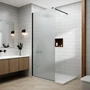 Obraz 1/5 -Walk-in Black ścianka prysznicowa, ze szkłem matowym, trawionym kwasem 50, 200cm, 8mm
